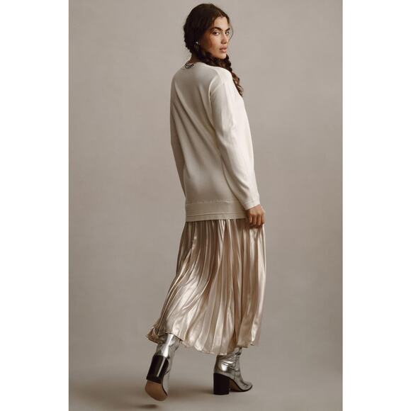 NWT Anthropologie Pleated Twofer Sweater Dress - Medium - Picture 2 of 5